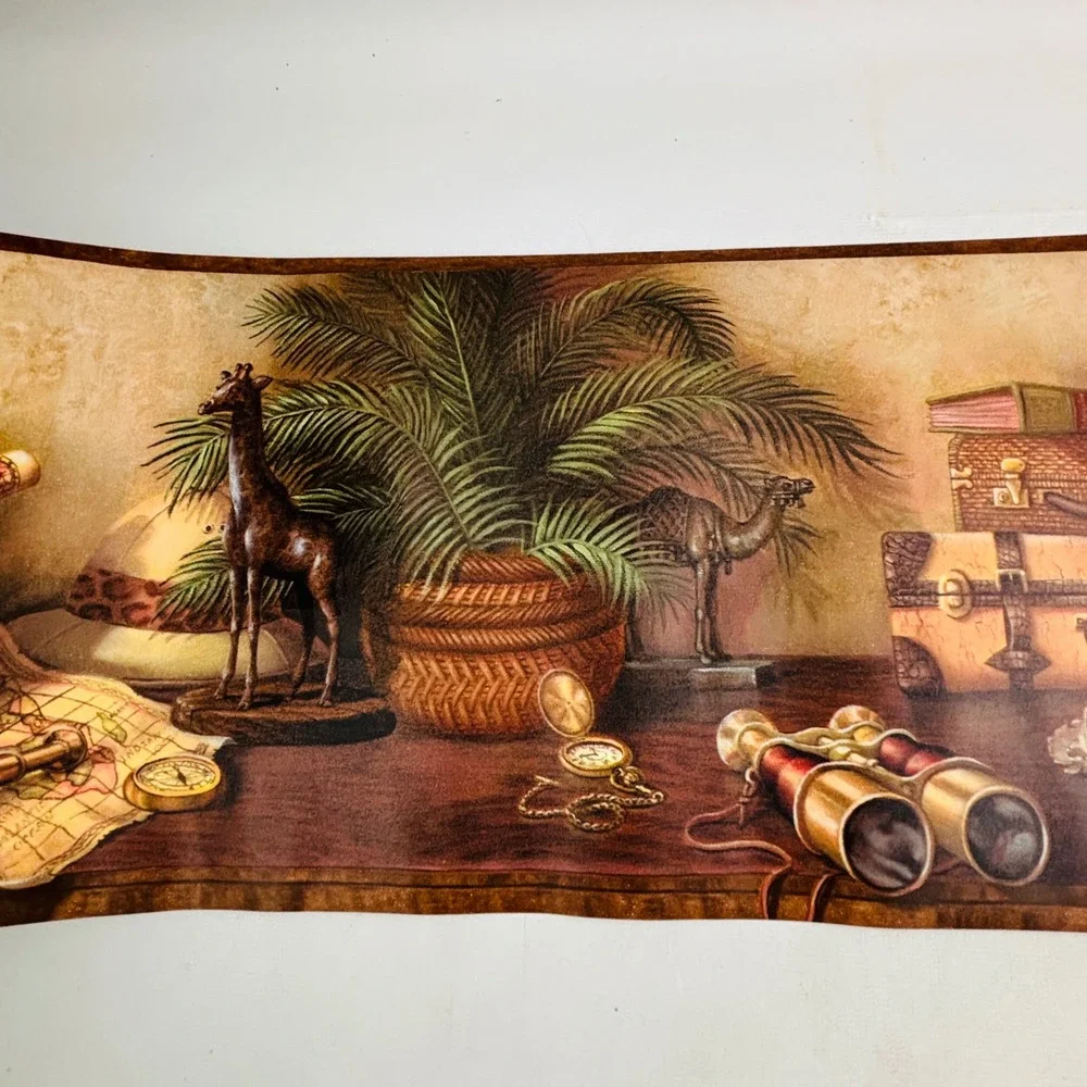 Chesapeake Safari Wallpaper Border Global Explorer African Animals CW32131B 5yds